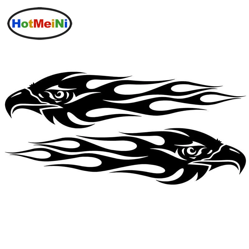

HotMeiNi Car Styling Pair Eagle Flames Car Sticker Personalized Motorcycle Waterproof Stickers Accessories 19*4CM