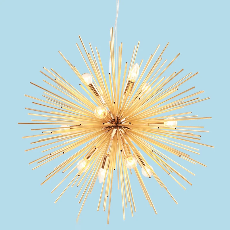 Modern Hedgehog Gold Pendant Light Restaurant Hanging Indoor Light Contemporary Suspension Pendant Lamp Living Room Villa Pendant Lighting Fixture (10)