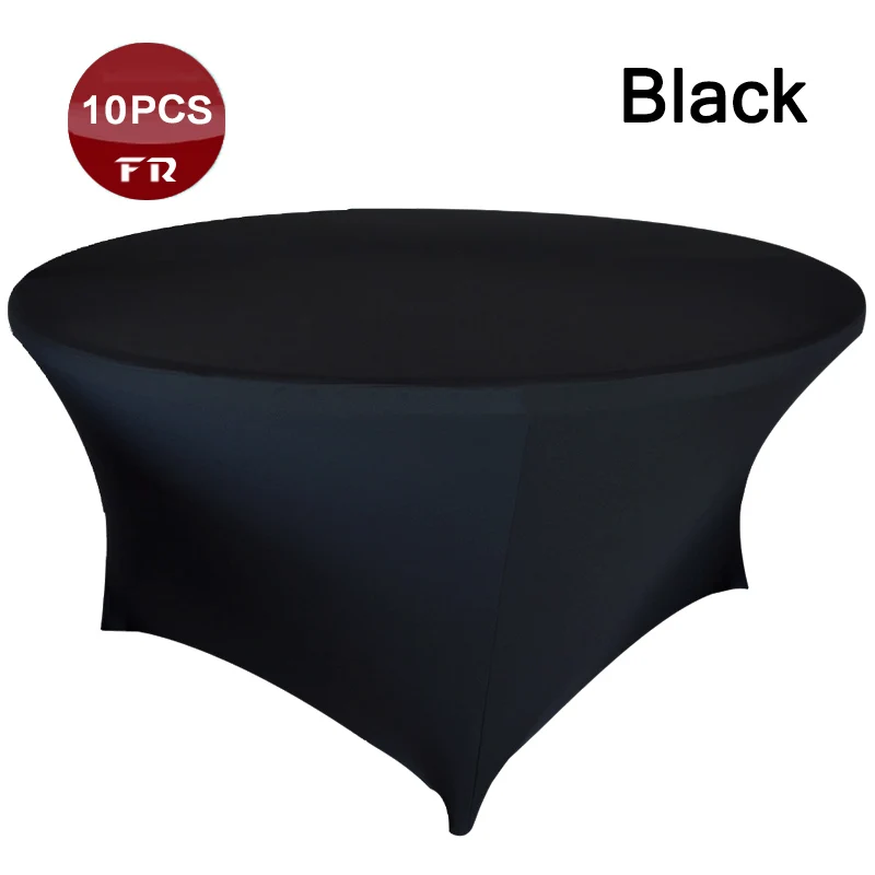 Shipping Free 10PC Round Stretch Table Covers Black Table Cover Cloth
