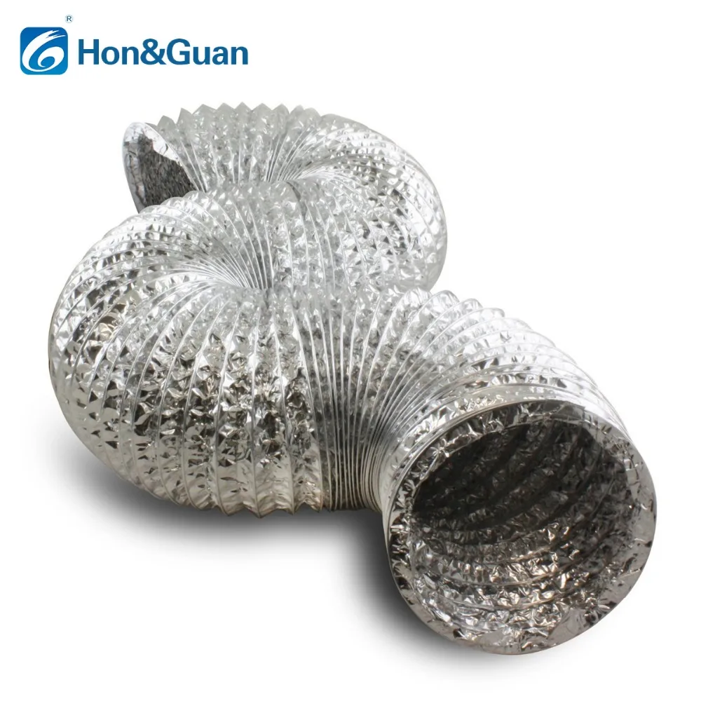 2m 4/6 inch Double Aluminum Foil Exhaust Fan Pipe Ducting Hose Ventilation Flexible Soft Tube for Kitchen Toilet Inline Duct Fan