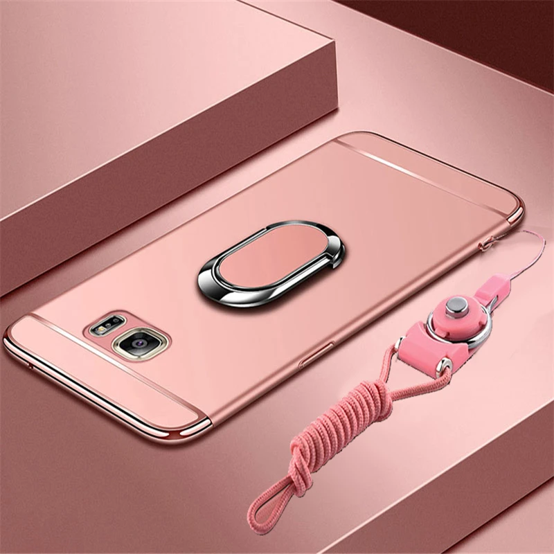Для samsung Galaxy S9 S8 Plus S7 Edge роскошное магнитное кольцо ультра тонкий матовый Жесткий PC чехол для телефона для samsung Galaxy Note 9 8 Funda