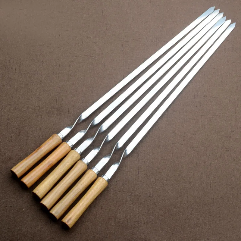 55cm 21.56"BBQ Skewer Stainless Steel Shish Kebab BBQ Fork Set Long