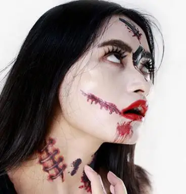 

Waterproof Temporary Tatoo Fake Tattoo Sticker Halloween Scary Scar Iron Nail Tattoos Tatouage Tatto For Women Girl Men Kids