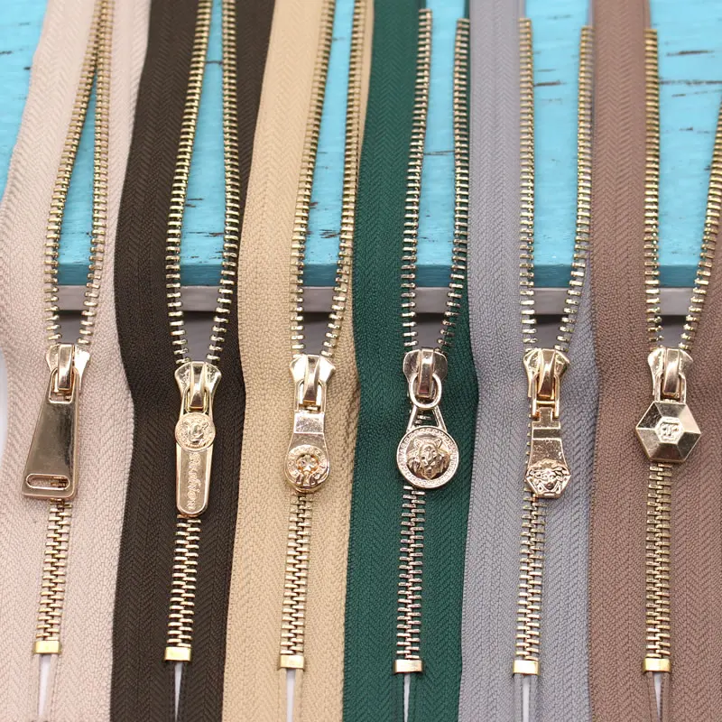 

5PCS/lot NO.5 short metal copper zipper, closed high-end leather handbag briefcase zipper, pocket zipper diy sewing accessories