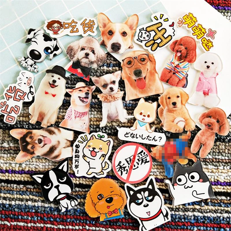 

Hey Yonniex 1 PC Cute dog Teddy Husky Super cute dog Acrylic Badges Icons on The Backpack Pin Decoration Badges for Clothing