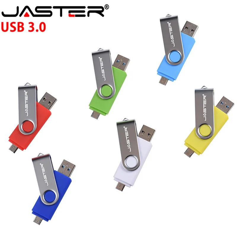 JASTER USB 3,0 OTG Usb флеш-накопители 8 ГБ 16 ГБ 32 ГБ 64 Гб 128 ГБ флеш-накопители двойной флеш-накопитель для системы android в розничной упаковке