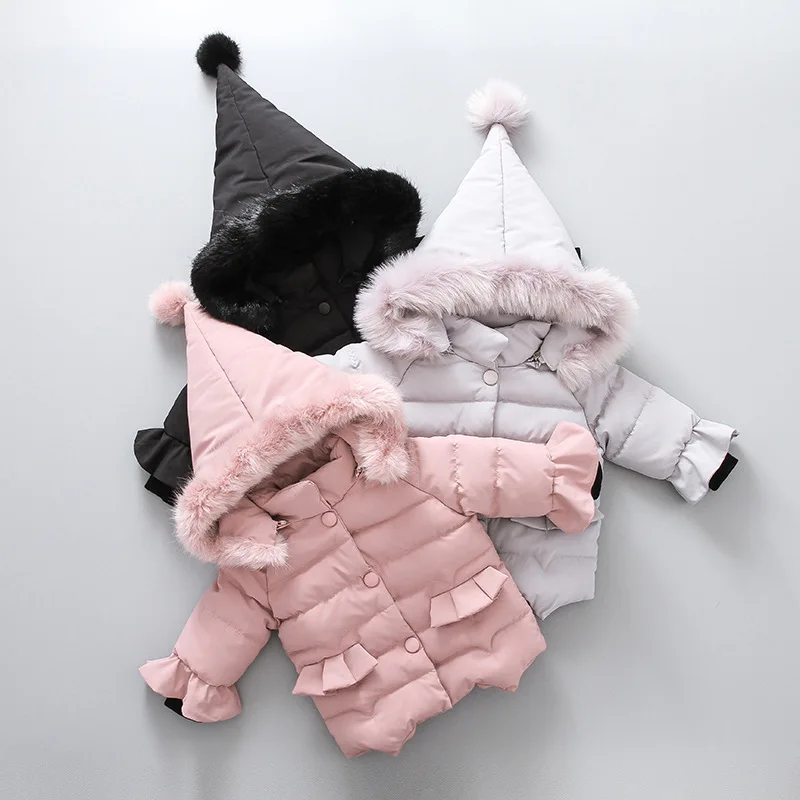 Зимняя куртка пальто для девочек куртки для мальчиков на утином пуху детские парки теплые плотные детские пальто с капюшоном одежда для маленьких девочек