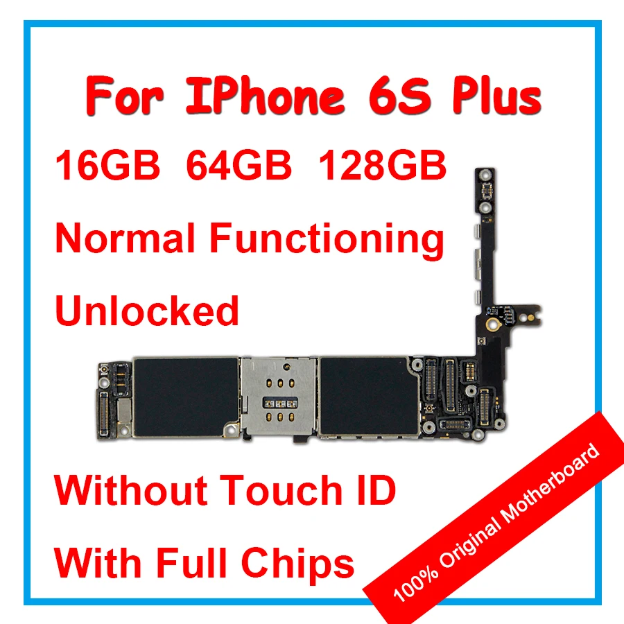 

For iPhone 6SP 6S Plus 16GB-32GB-64GB-128GB Motherboard 100% Unlock Mainboard With Chips IOS Logic Board For Repair Replace