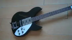 Новый черный 6 Строки Ricken Backer гитара Bigsby тремоло высокое качество Сделано в США mohogany тела палисандр одна часть шеи 3 пикапы