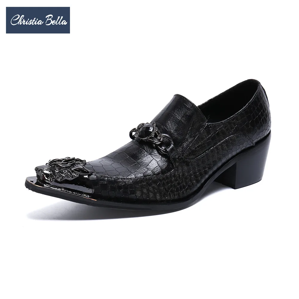 

Classical Black Men Slip on Derby Shoes Pointed Toe Big Size Men Business Shoes Individual Handwork Metal Toe Men Dress Shoes