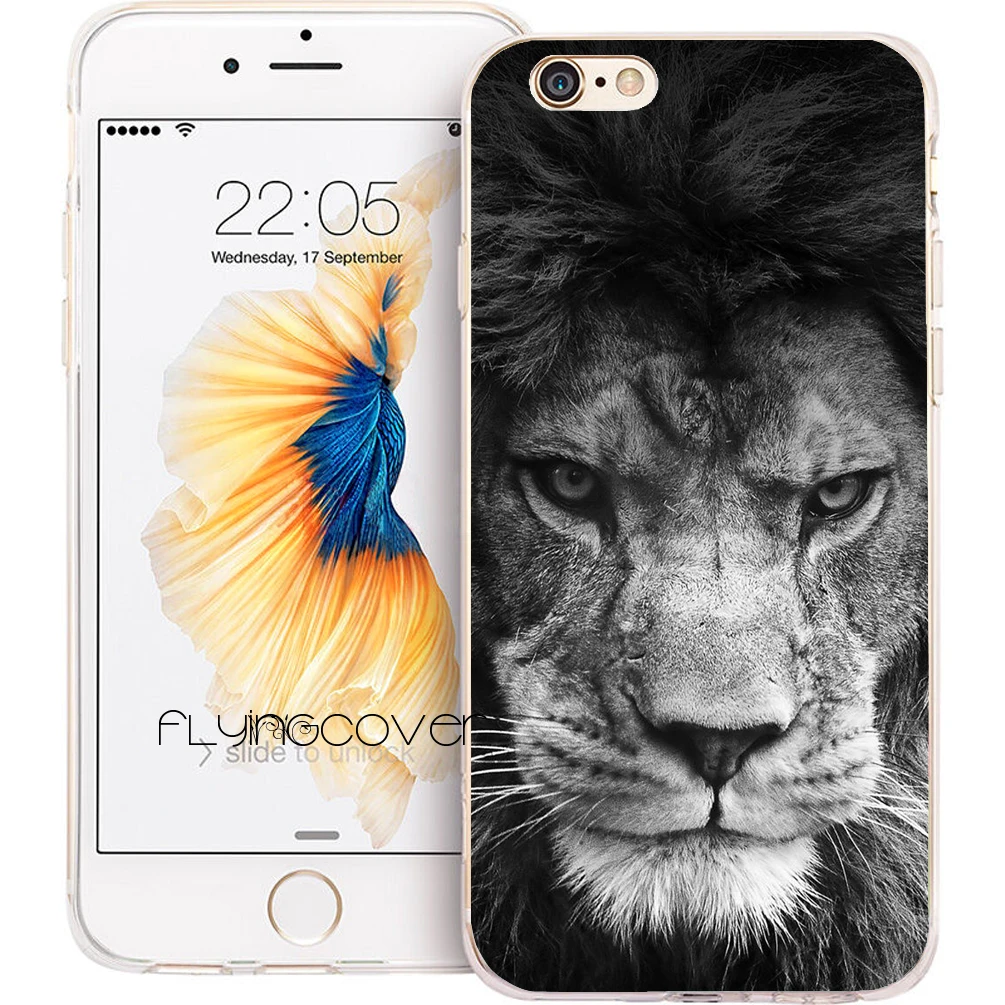 Coque Black Lion King прозрачные мягкие силиконовые чехлы для телефонов iPhone XS Max XR X 7 8 6 S Plus