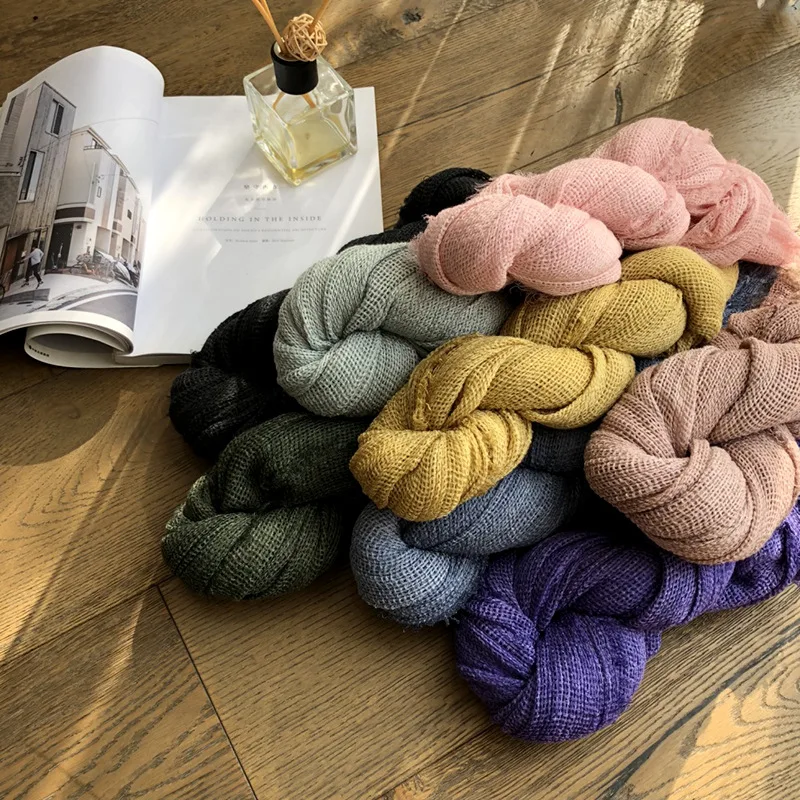 

2017 Women Fashion Hollow Out Scarf Cotton Fringe Scarf 5Colors 10pcs/lot