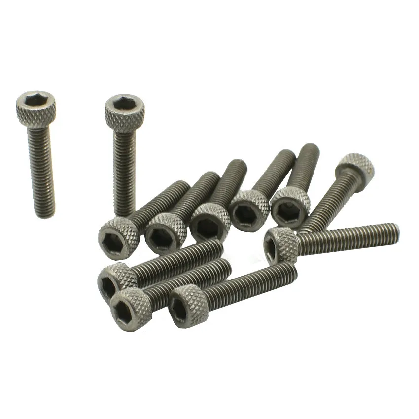 Титановый Болт M3 x5-30mm Ti Болт колонна с накатанной головкой Ti цвет не полированный класс 2 титановый винт Ti крепеж