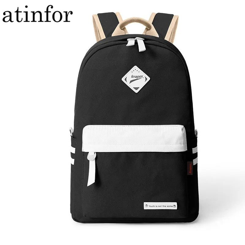 Элегантный дизайн, модная женская однотонная школьная сумка из парусины, брендовый дорожный Черный рюкзак для девочек-подростков, стильная сумка для ноутбука, рюкзак
