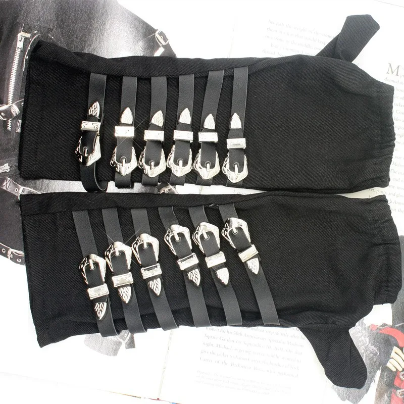 MJ Michael Jackson BAD Tour Punk Dirty Diana Armbraces Glove Black Cotton