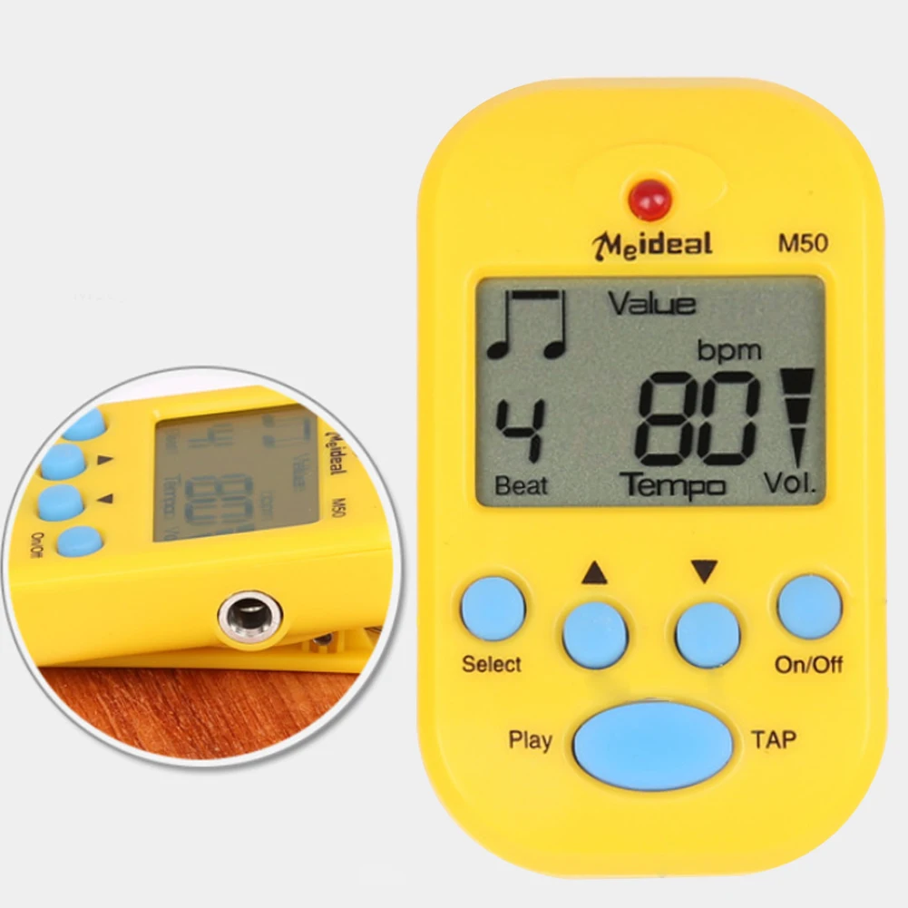 

M50 Piano Digital Tuner Universal Violin Portable Pitch Generator Electronic Metronome Mini Clip On LCD Display Accessories