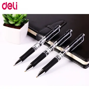 

Deli 3PCS Gel pen 3 Pcs 0.7mm Office supplies Stationery gel pens for students writing Black High quality gel pen refills