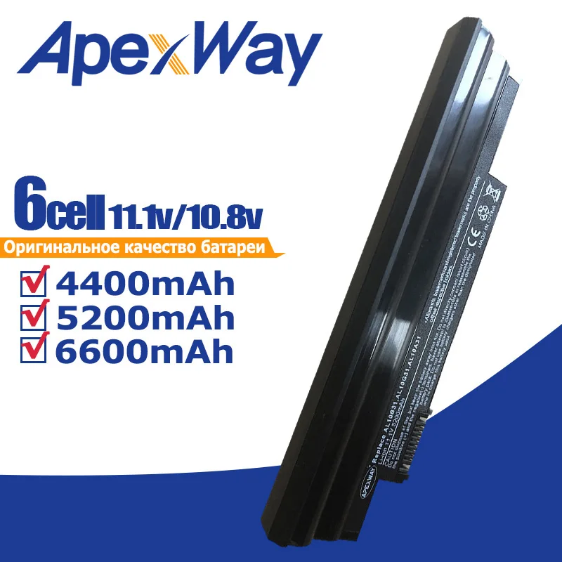 Черный Аккумулятор для ноутбука AcerAspire One 522 722 D255 D260 D270 E100 AOD255 AOD260 AL10A31 AL10B31 AL10G31 11 1 В