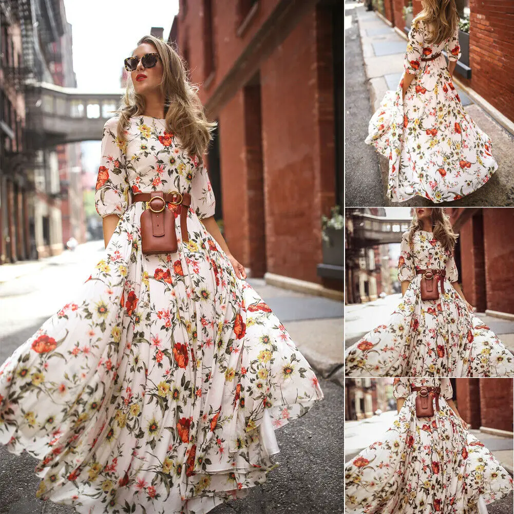 

Women Long Sleeve Button Dowm Dress Evening Party Casual Dress Sweet Elegant 2019 Hot Sale