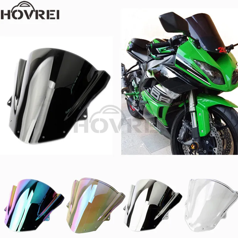 Ветровой экран на лобовое стекло с двойными пузырьками для Kawasaki ZX6R 2009 2010 2012 ZX10R 2008