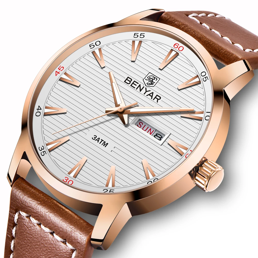 

2019 Men Watches BENYAR Brand Luxury Casual Military Quartz Sports Wristwatch Relogio Masculino Leather Strap Male Clock Watch