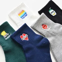 Peonfly5 пар/партия, элегантные милые хлопковые женские носки, милые женские и женские носки, модные повседневные короткие носки для мужчин