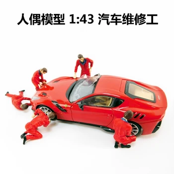 

5pcs Car Maintenance Man Worker Model 1:43 Repairman Repair Truck Scene with Car Model Characters Action & Toy Figures Toy 135#