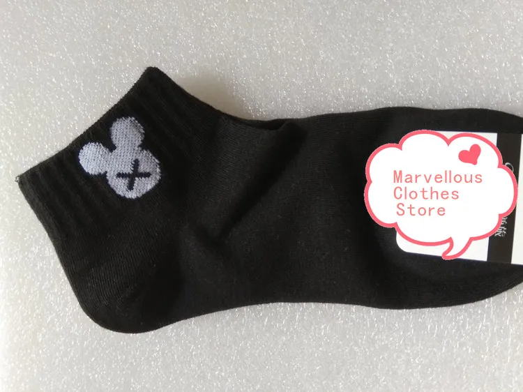 Размер 34-40, женские хлопковые носки г. Лето-осень, милые носки с героями мультфильмов короткие носки женский тонкий носок, Микки, для девочек, Meias - Цвет: Черный