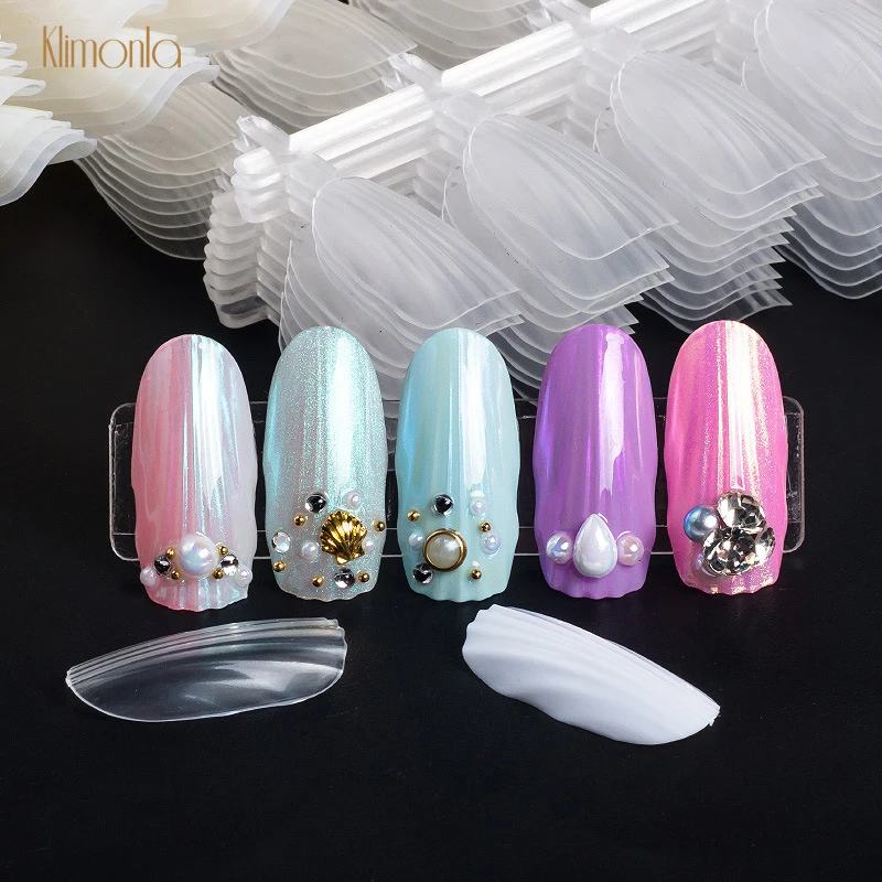 

10pcs/lot Short False Nail Tips Shell Shape Full Cover Fake Nail DIY Manicure Artificial Fingernails Practice Display Tools
