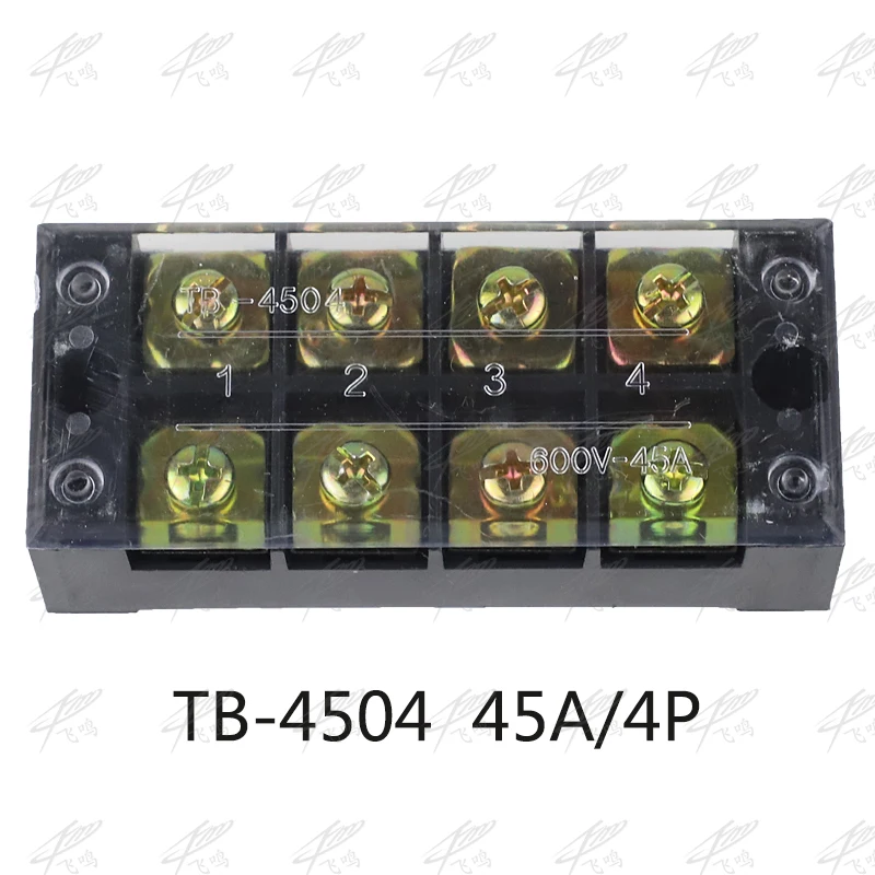 1 шт. двухрядная Клеммная колодка 600V 45A TB-4503/TB-4504/TB-4506/TB-4505/TB-4510/TB-4512/TB-опционально - Цвет: TB4504 15A4P