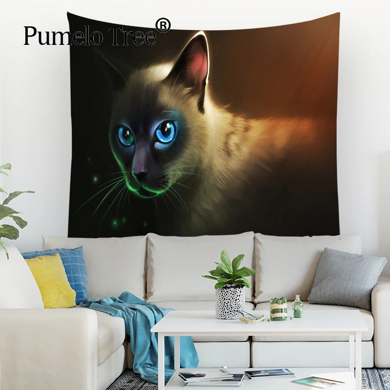 

3D Psychedelic Cat Wall Cloth Tapestrie Unicorn Animals Dog Cats Summer Wall Blanket Lion Swan Summer Muur Doek Tapestry