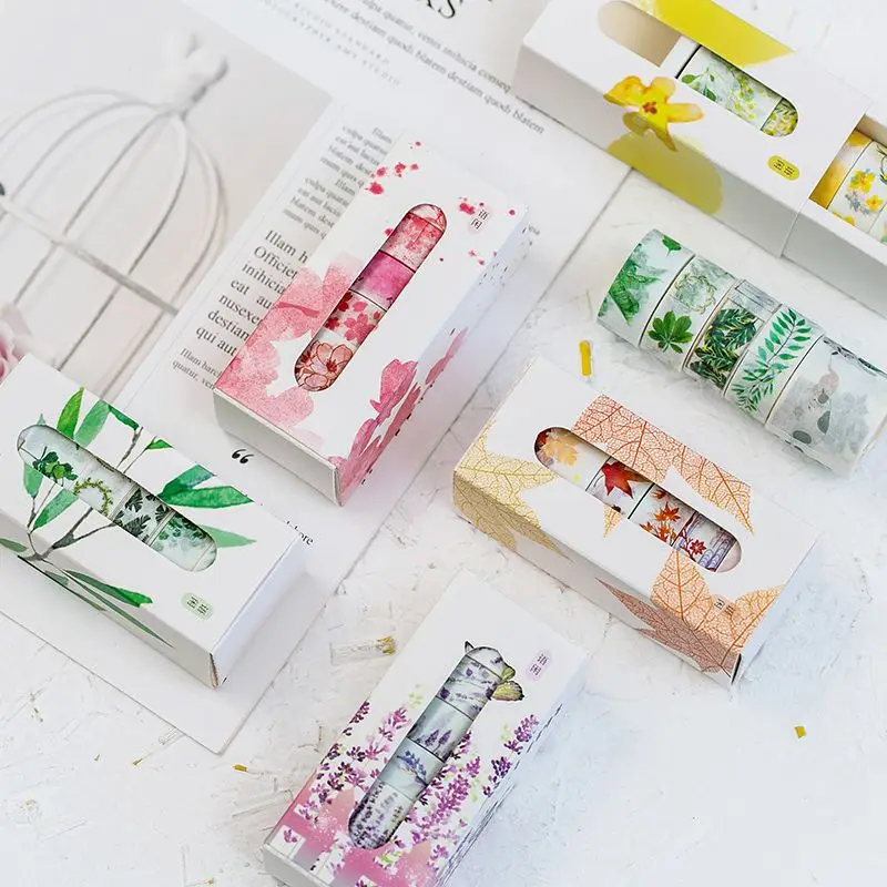 5Rolls Washi Tape DIY Decorative Scrapbooking Paper Adhesive Sticker Craft