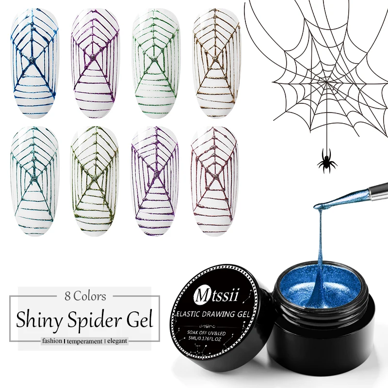 

Mtssiil 5ml Spider Gel Creative Wire Drawing Nail Gel Lacquer Point To Line Painting Gel Polish Pulling Silk Spider Nail Art