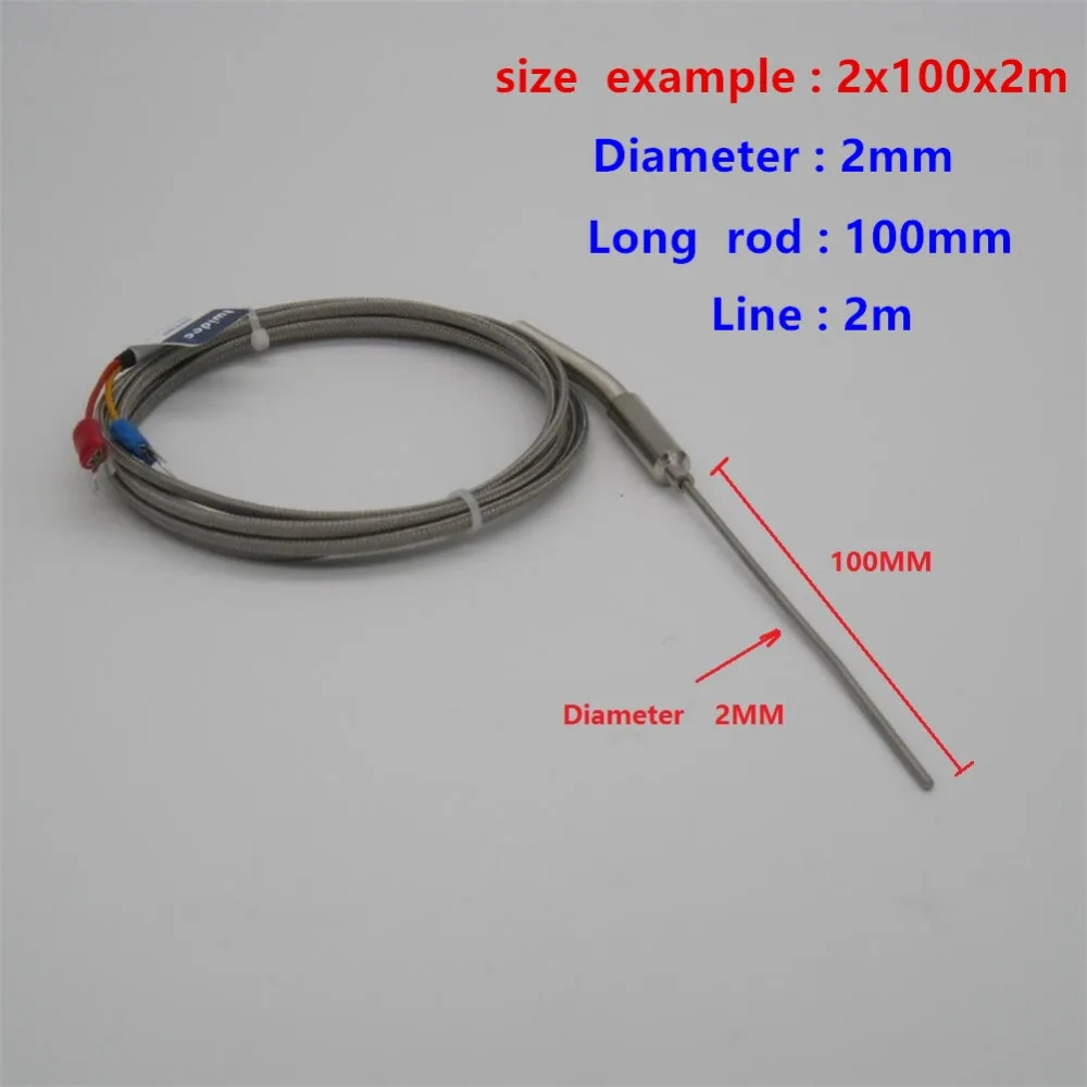 

High-quality Temperature 0 To 600 C Degree Stainless Steel 2x100mm Probe J type Sensors High Temperature Thermocouple Sensors