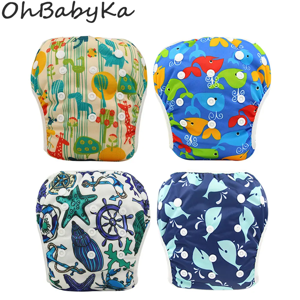 

Baby Swimwear Washable Swim Diaper Cover Cloth Pants Reusable Baby Diapers Adjustable Infant Boy Girl Swimsuit Toddler Nappies