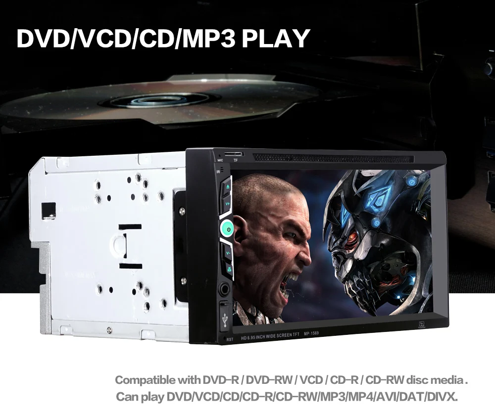 1080P сенсорный экран автомобильный DVD CD плеер аудио стерео видео Bluetooth авто радио