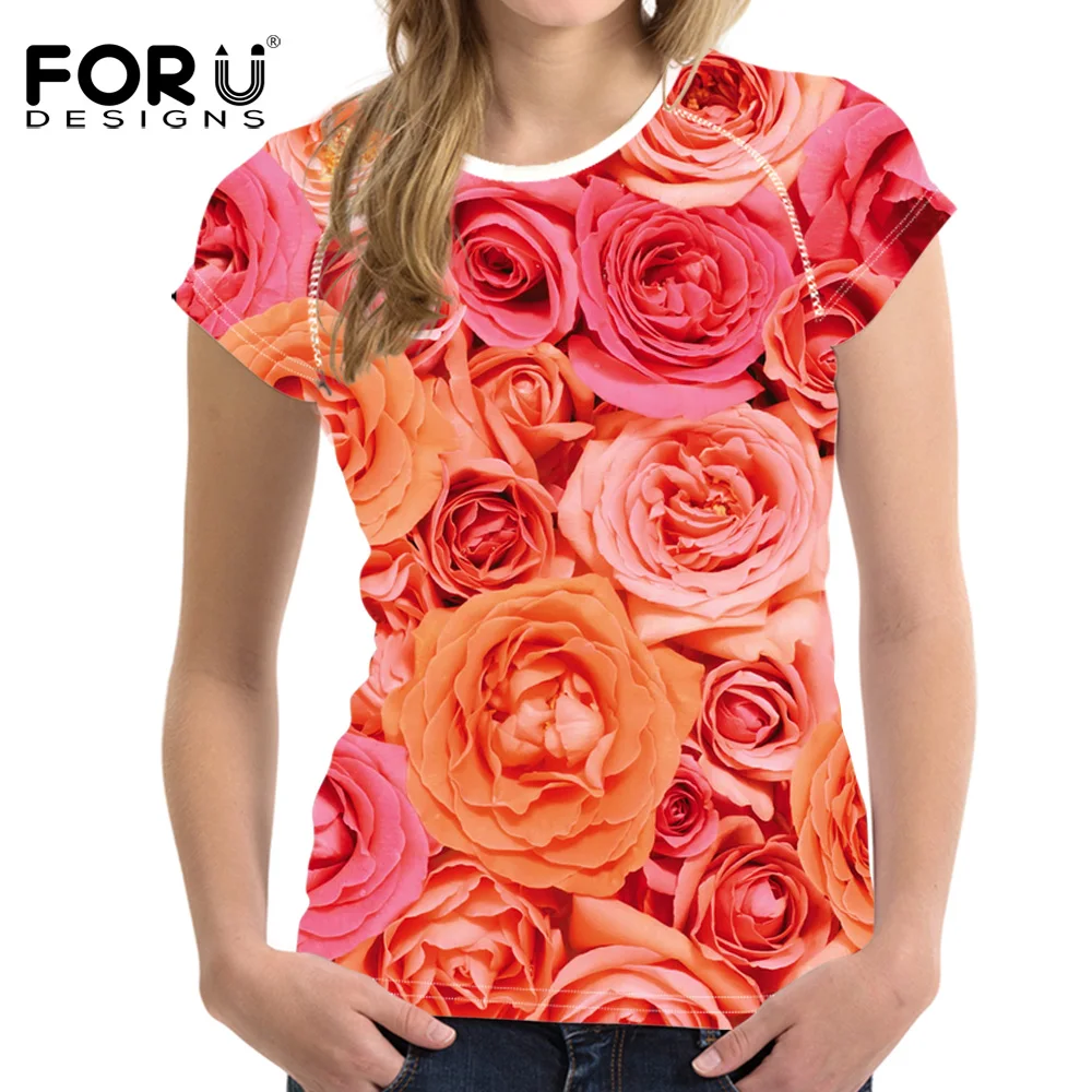 Buy FORUDESIGNS Beautiful Floral Style T Shirt Pink