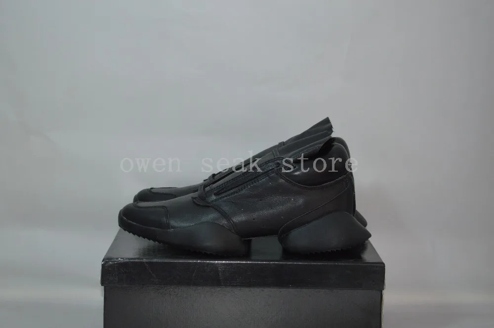 Owen Seak/Мужская обувь на подкове; роскошные кроссовки до щиколотки на шнуровке; ботинки из натуральной кожи; повседневные брендовые кроссовки на плоской подошве; Цвет черный, белый; большие размеры