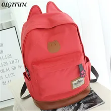 Рюкзак для девочек, Женская дорожная сумка для молодых мужчин, модный рюкзак из парусины, школьные сумки, рюкзак с кошачьими ушками