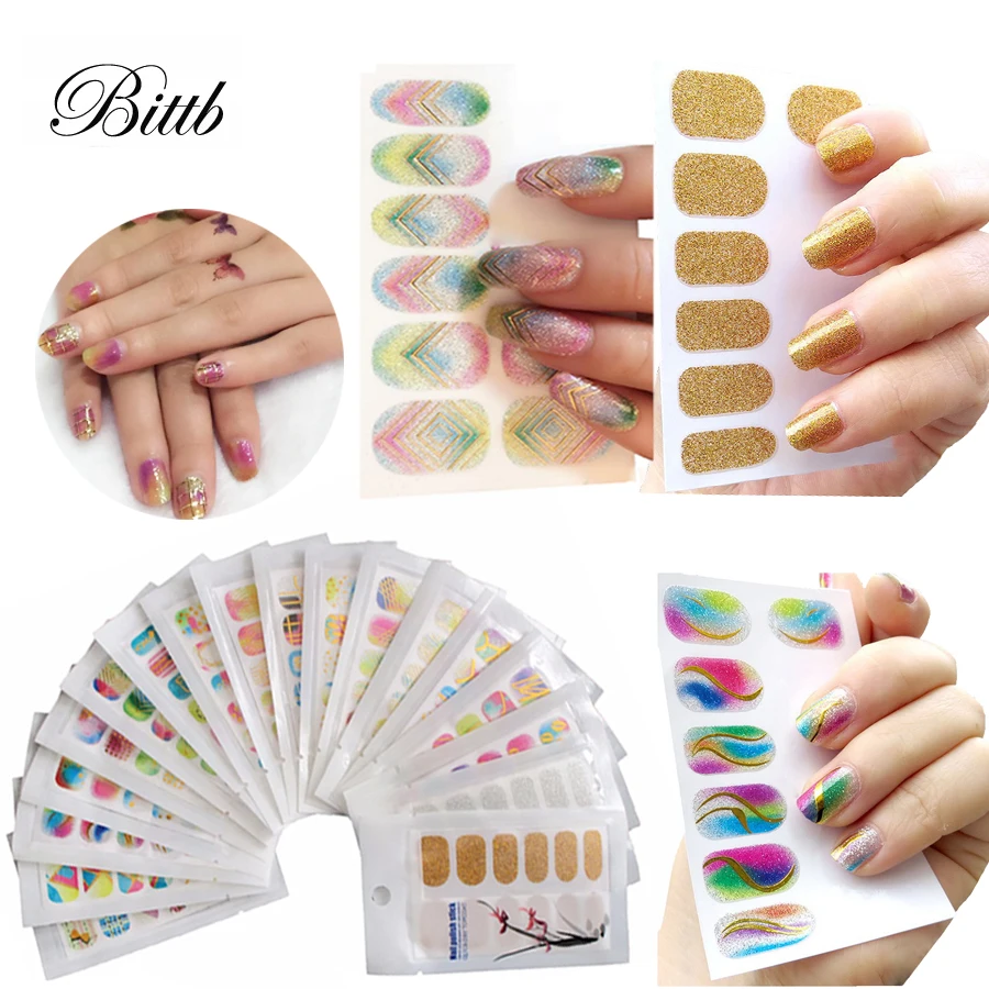Bittb, красивые наклейки для ногтей, лак для ногтей, гелевые фольги, цветные наклейки золотого и серебряного цвета, переводная наклейка для маникюра, золочение, блестящие насадки для инструментов