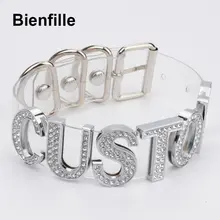 Charm Customized Choker Personalized Choose Unique Name Collar Necklace Crystal Letters Transparent PVC Punk Goth
