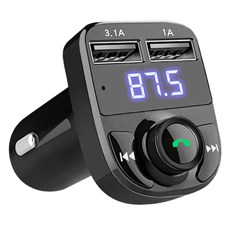 

FM Transmitter Bluetooth FM Modulator Handsfree Kit 3.5mm Aux Car MP3 Player Support USB Flash Drive SD Card 5V 3.1A USB Charger