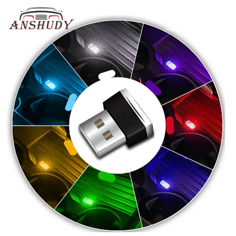 Автомобильный Стайлинг LED USB атмосферные огни мини декоративная аварийная лампа