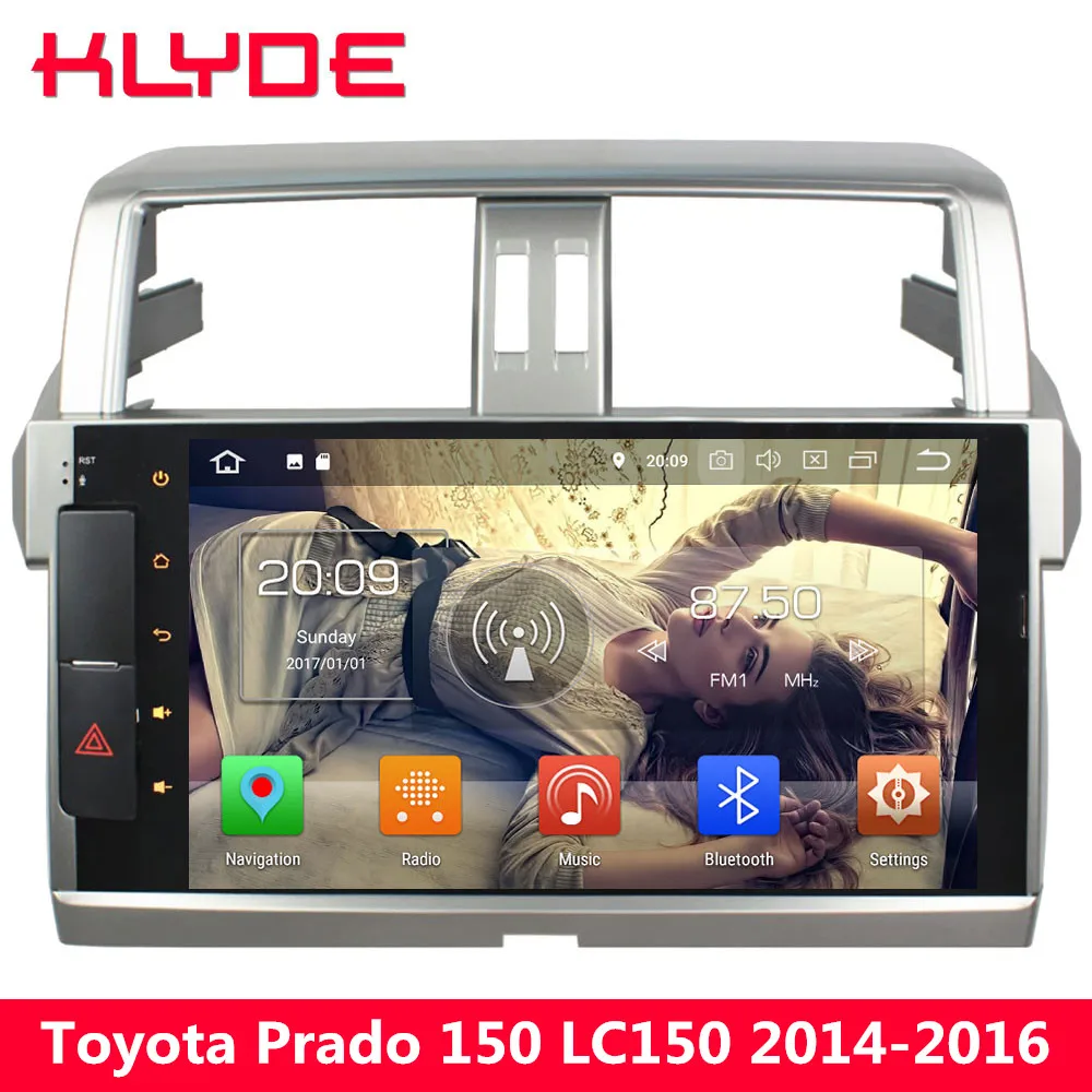 

KLYDE 10.1" IPS 4G Android 8 7.1 Octa Core 4GB RAM 32GB ROM Car DVD Multimedia Player Radio For Toyota Prado 150 LC150 2014-2016