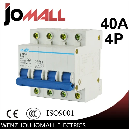 

DZ47 4 pole 40A 400V~ C type mini circuit breaker mcb