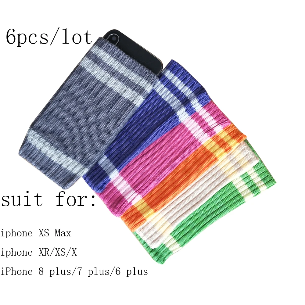 

6pcs per lot Colorful Wool Knit Sock Case for iphone XS MAX/XS/XR/X/ 8 PLUS/7 PLUS/6 PLUS