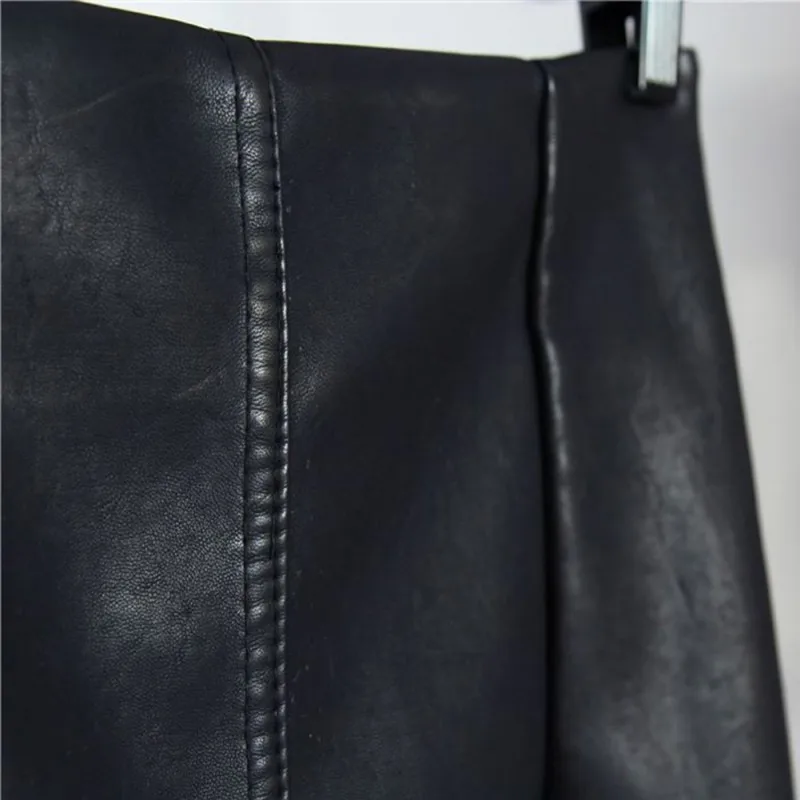 WEIXINBUY, Женские Черные Облегающие юбки-карандаш, женская сексуальная одежда, весна-осень, Панк уличная мода, облегающая юбка из искусственной кожи
