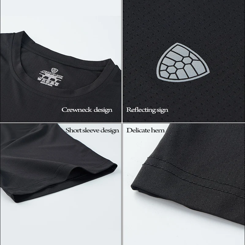 FANNAI Running Shirt Men Gym shirt Breathable Polyester Dry Fit Sport New Quick Dry Fitness Work out sports shirt