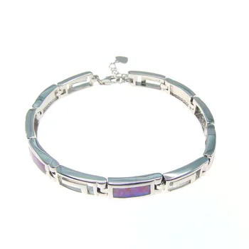 

Fashion Woman Jewelry Accessories Created Pink Fire Opal Stone Crystal Charm Bracelet 16.5cm+3 cm Extention chain Lovely Bangles