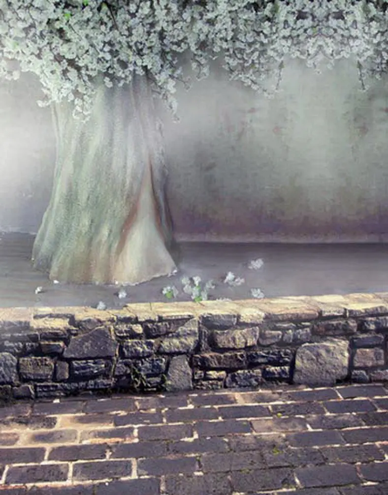

Brick Floor Tree Photography Backdrops Photo Props Studio Background 5x7ft